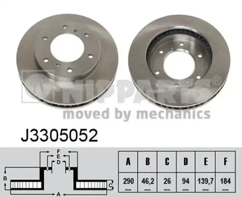 спирачен диск NIPPARTS J3305052