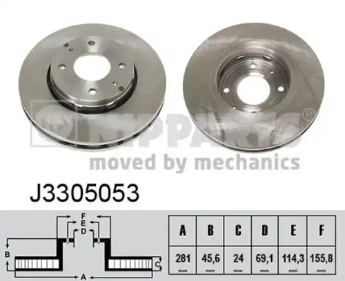 спирачен диск NIPPARTS J3305053