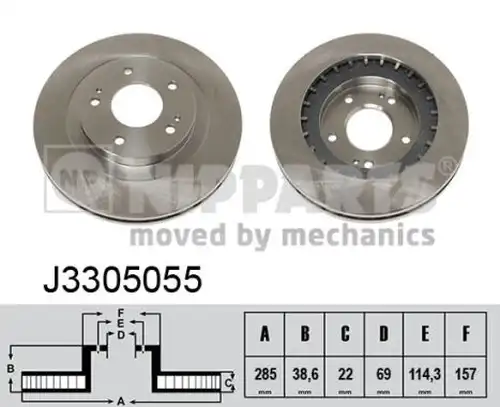 спирачен диск NIPPARTS J3305055