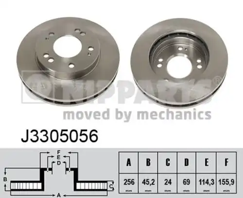 спирачен диск NIPPARTS J3305056