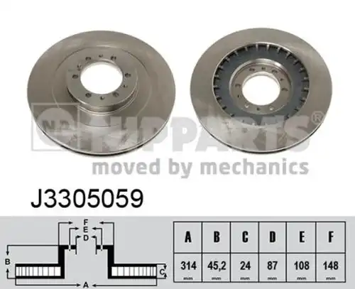 спирачен диск NIPPARTS J3305059