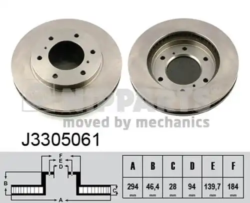 спирачен диск NIPPARTS J3305061