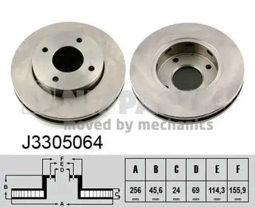 спирачен диск NIPPARTS J3305064