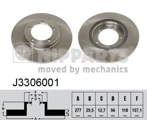 спирачен диск NIPPARTS J3306001