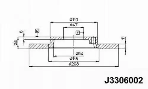 спирачен диск NIPPARTS J3306002