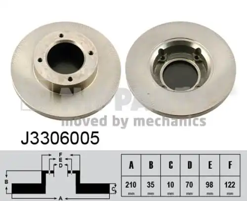 спирачен диск NIPPARTS J3306005