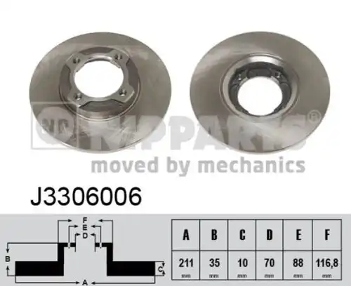 спирачен диск NIPPARTS J3306006