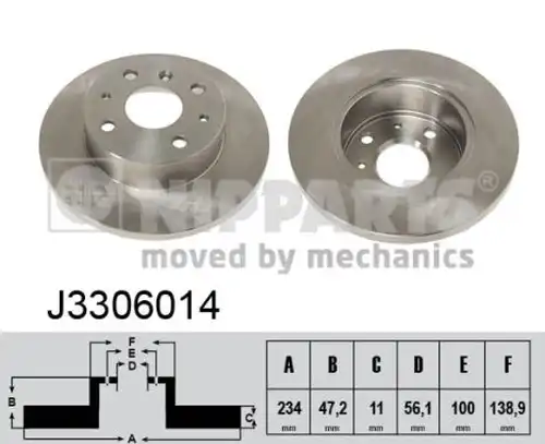 спирачен диск NIPPARTS J3306014