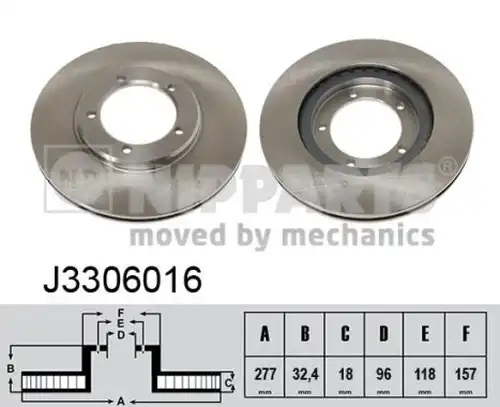 спирачен диск NIPPARTS J3306016