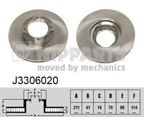 спирачен диск NIPPARTS J3306020