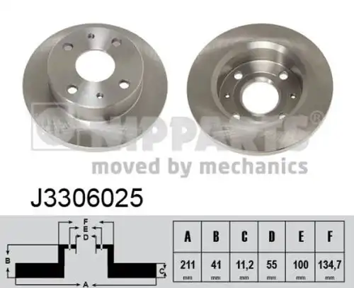 спирачен диск NIPPARTS J3306025