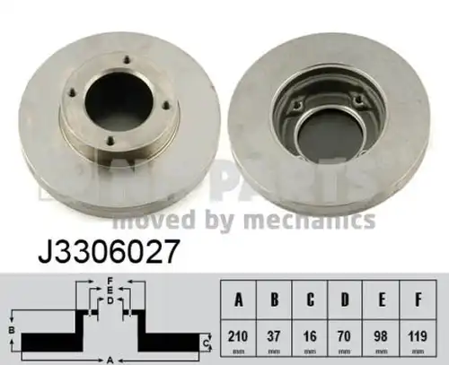 спирачен диск NIPPARTS J3306027