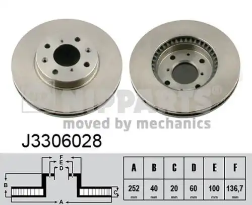 спирачен диск NIPPARTS J3306028