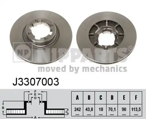 спирачен диск NIPPARTS J3307003