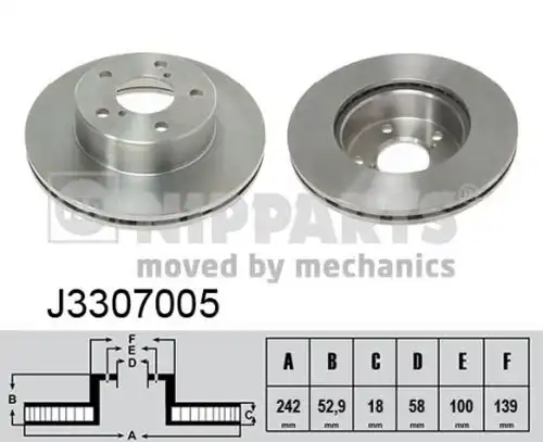 спирачен диск NIPPARTS J3307005