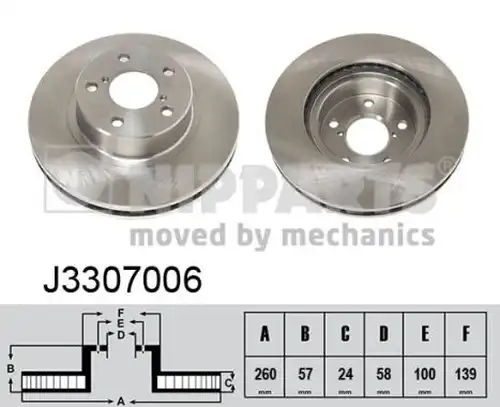 спирачен диск NIPPARTS J3307006