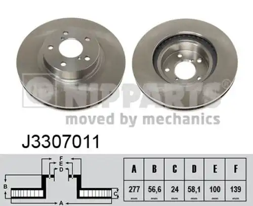 спирачен диск NIPPARTS J3307011