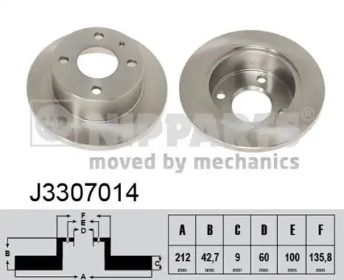 спирачен диск NIPPARTS J3307014