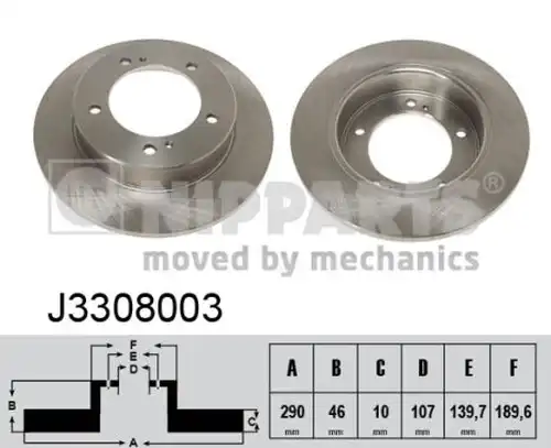 спирачен диск NIPPARTS J3308003