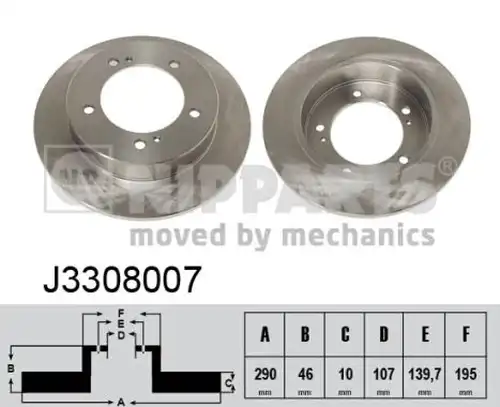 спирачен диск NIPPARTS J3308007