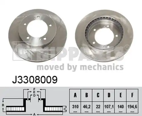 спирачен диск NIPPARTS J3308009