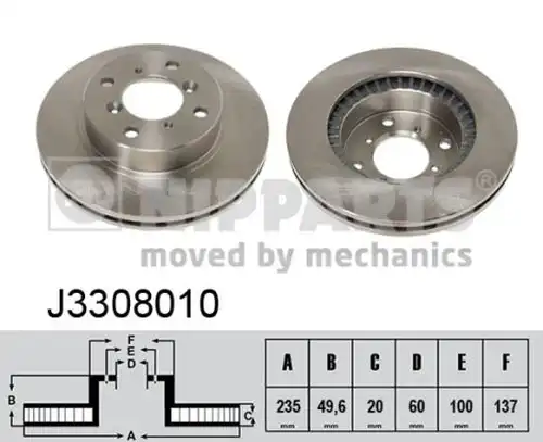 спирачен диск NIPPARTS J3308010