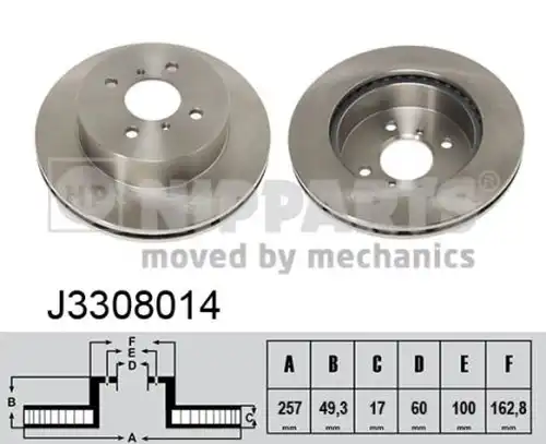 спирачен диск NIPPARTS J3308014