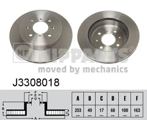 спирачен диск NIPPARTS J3308018