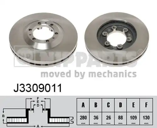 спирачен диск NIPPARTS J3309011