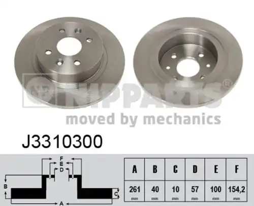 спирачен диск NIPPARTS J3310300