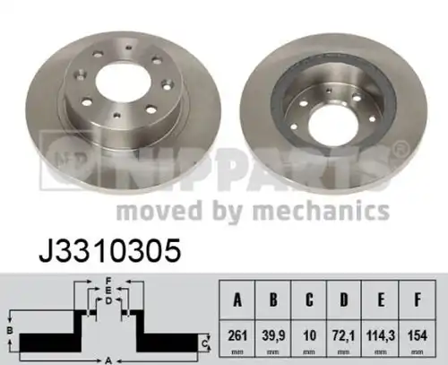 спирачен диск NIPPARTS J3310305