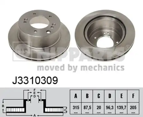 спирачен диск NIPPARTS J3310309