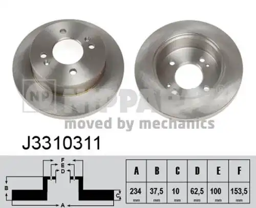 спирачен диск NIPPARTS J3310311