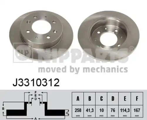 спирачен диск NIPPARTS J3310312