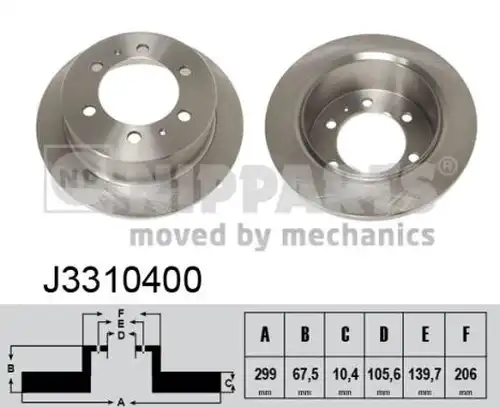 спирачен диск NIPPARTS J3310400