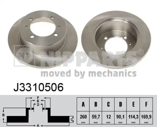 спирачен диск NIPPARTS J3310506