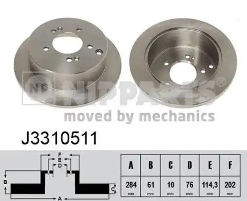 спирачен диск NIPPARTS J3310511