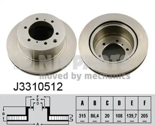 спирачен диск NIPPARTS J3310512