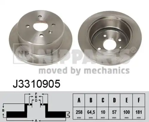 спирачен диск NIPPARTS J3310905