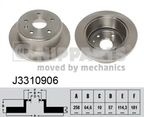 спирачен диск NIPPARTS J3310906