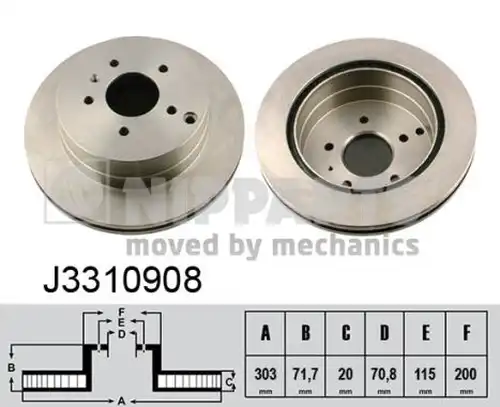 спирачен диск NIPPARTS J3310908