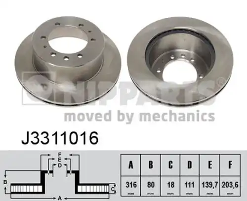 спирачен диск NIPPARTS J3311016