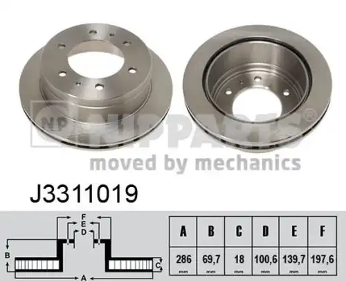 спирачен диск NIPPARTS J3311019