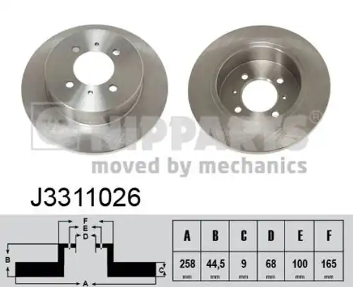 спирачен диск NIPPARTS J3311026