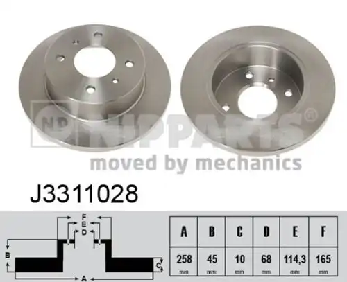 спирачен диск NIPPARTS J3311028