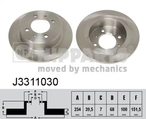 спирачен диск NIPPARTS J3311030