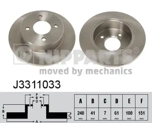 спирачен диск NIPPARTS J3311033