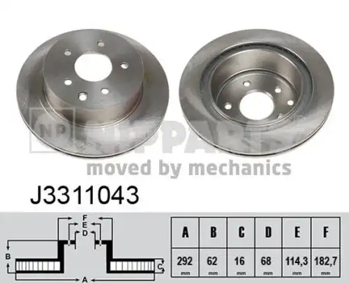 спирачен диск NIPPARTS J3311043