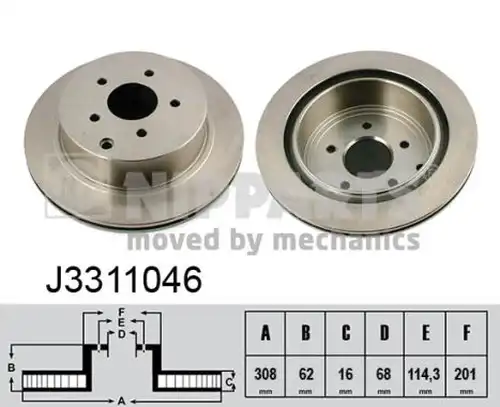 спирачен диск NIPPARTS J3311046