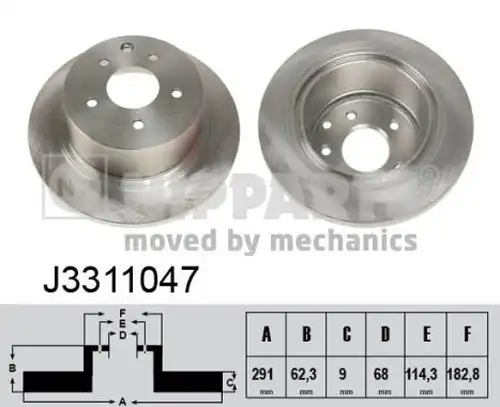 спирачен диск NIPPARTS J3311047